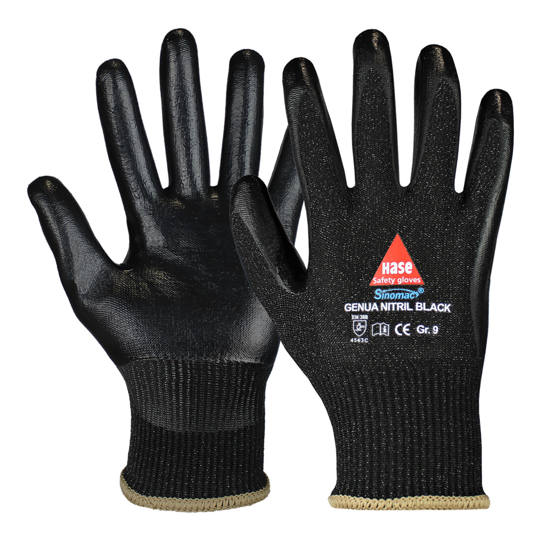 Hase Genua Nitril Black Schnittschutzaus Sinomac® Hybridgarn Größe 9