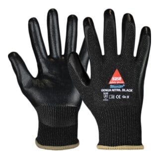 Hase Genua Nitrile Black Gants anti-coupure en fil hybride Sinomac®