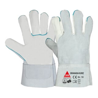 Hase Granada Short Gants de travail en cuir pleine fleur/cuir fendu de vache