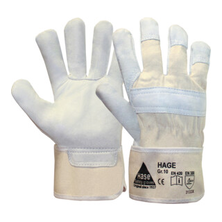 Hase Hage Gants de travail en cuir pleine fleur Taille 12