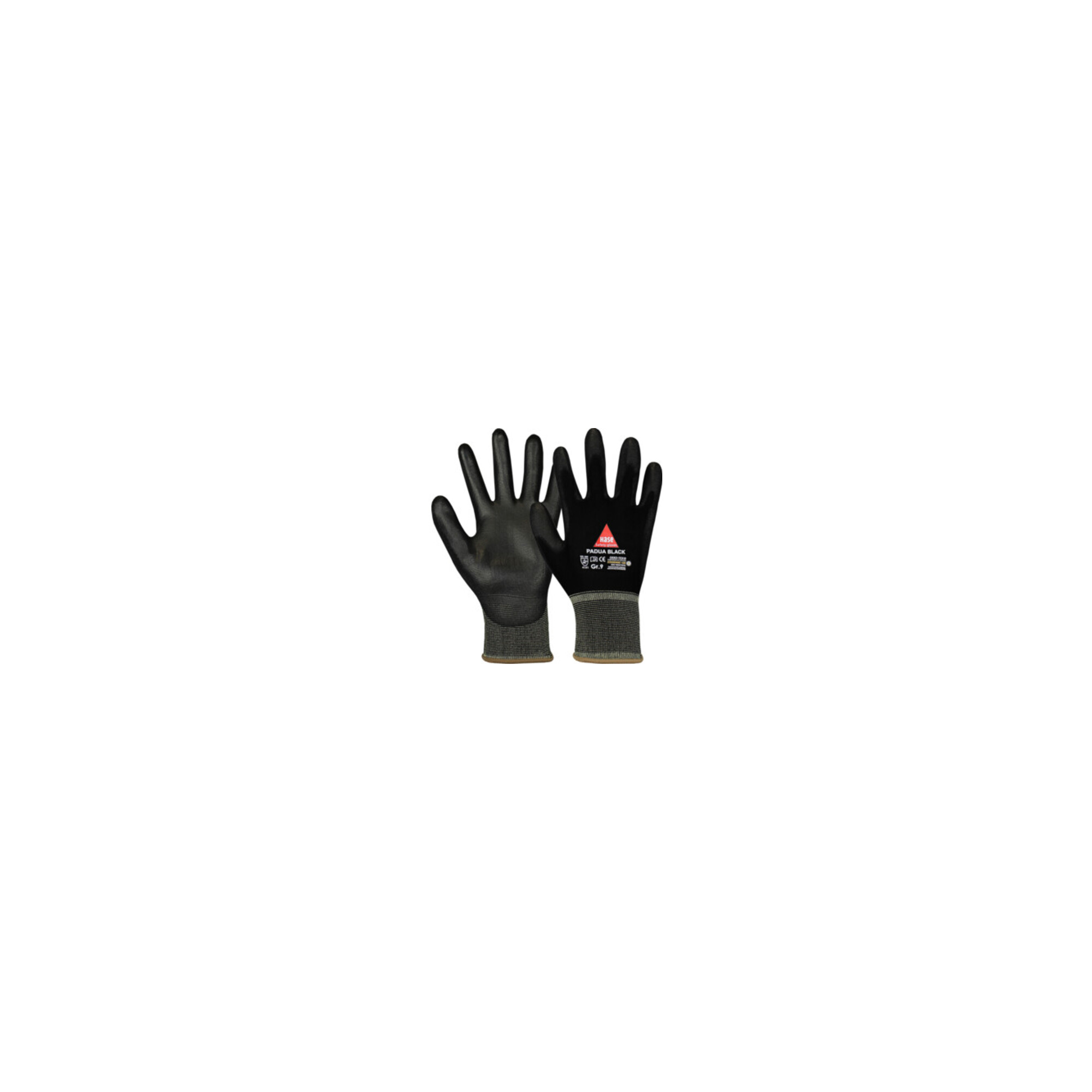Hase Montagehandschuhe Padua Black Größe 10, Nylon