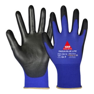 Hase Montagehandschuhe Padua Blue Lite Größe 11, Nylon