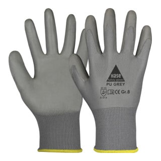 Hase PU gris Gant de montage en polyester Taille 11