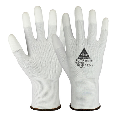 Hase PU-Tip-White Montagehandschuh aus Polyester Größe 10