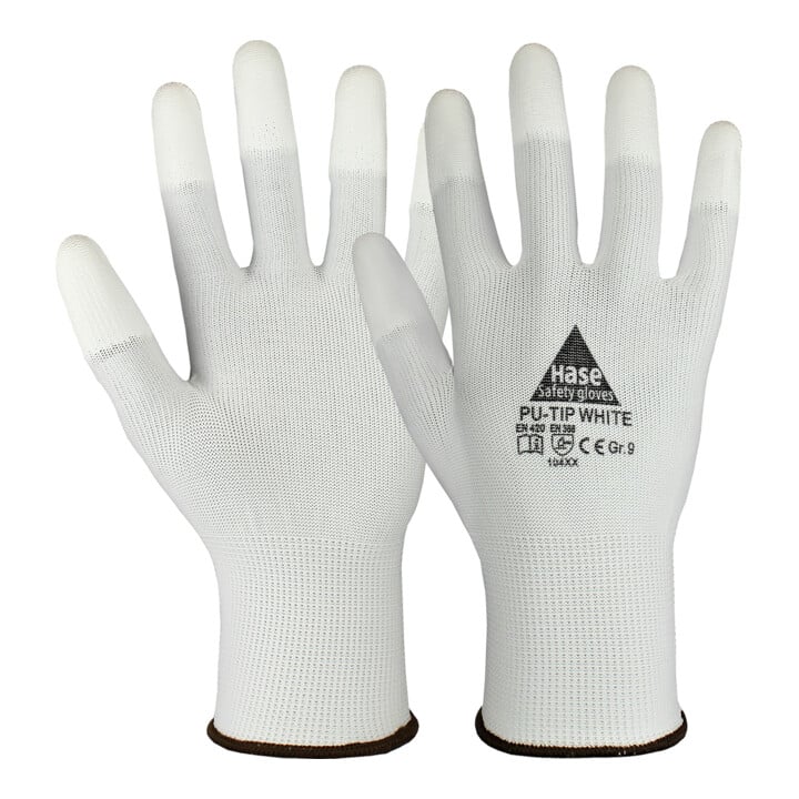 Hase PU-Tip-White Montagehandschuh aus Polyester Größe 9