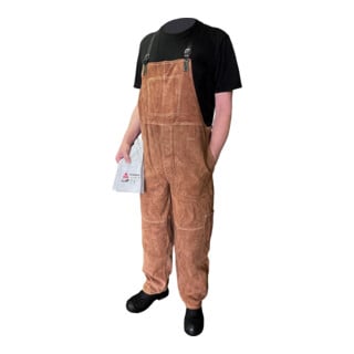 Hase Schweißerlatzhose Bury Brown Sebatanspaltleder mit Kevlar-Garn