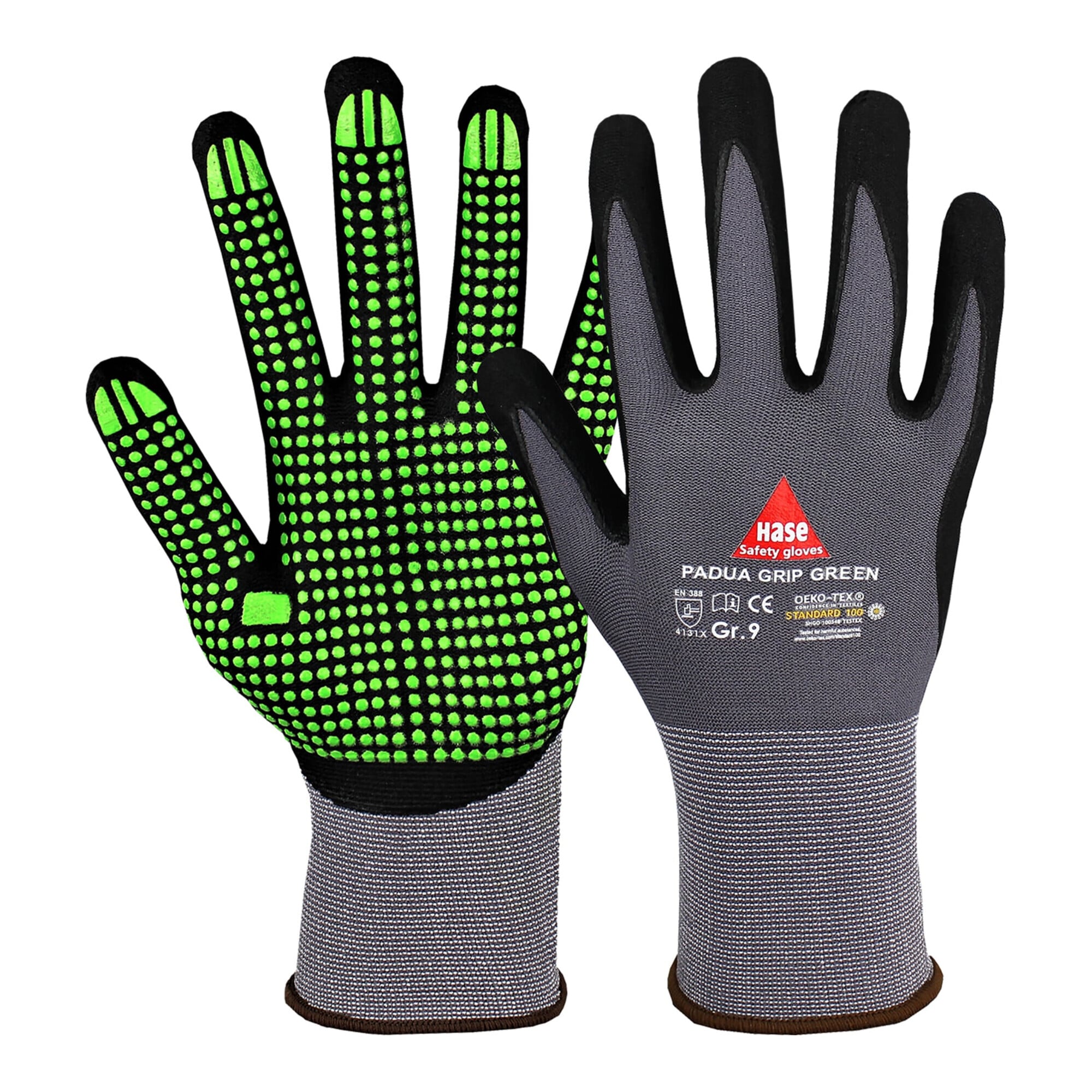 Hase Sicherheitshandschuhe Padua Grip green Größe 8, Nitril Foam