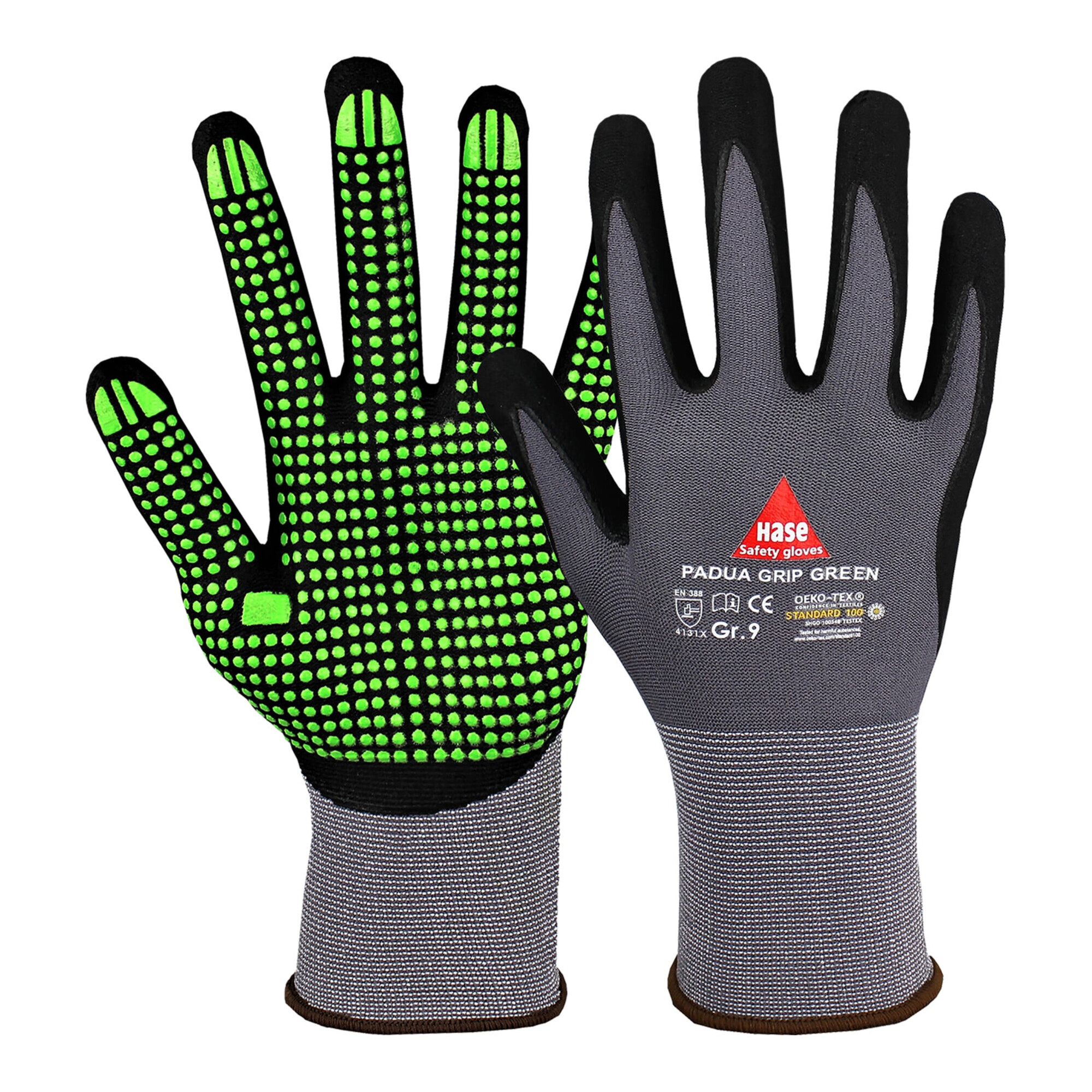 Hase Sicherheitshandschuhe Padua Grip green Größe 9, Nitril Foam