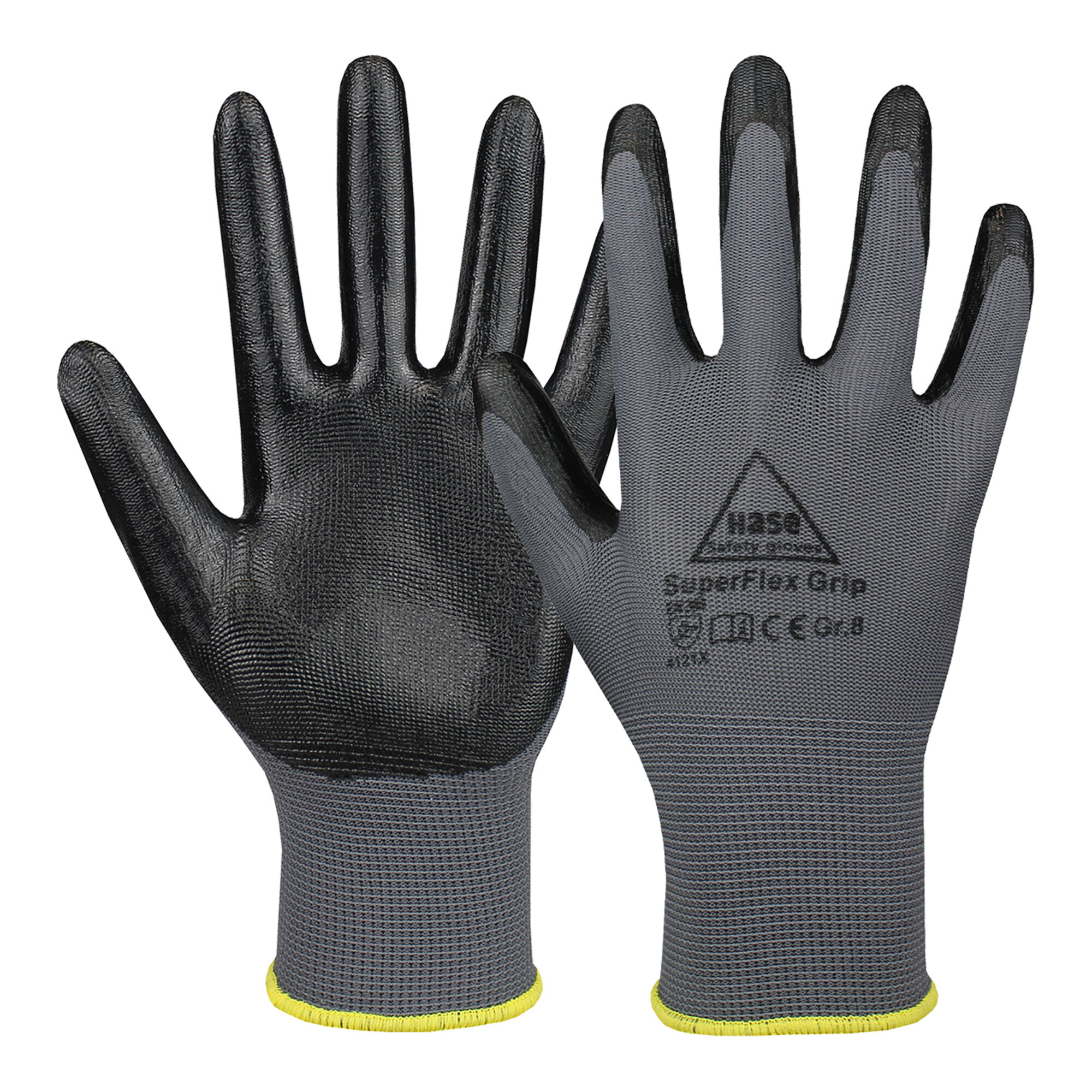 Hase Sicherheitshandschuhe Superflex Grip Größe 10, Polyester/Nitril