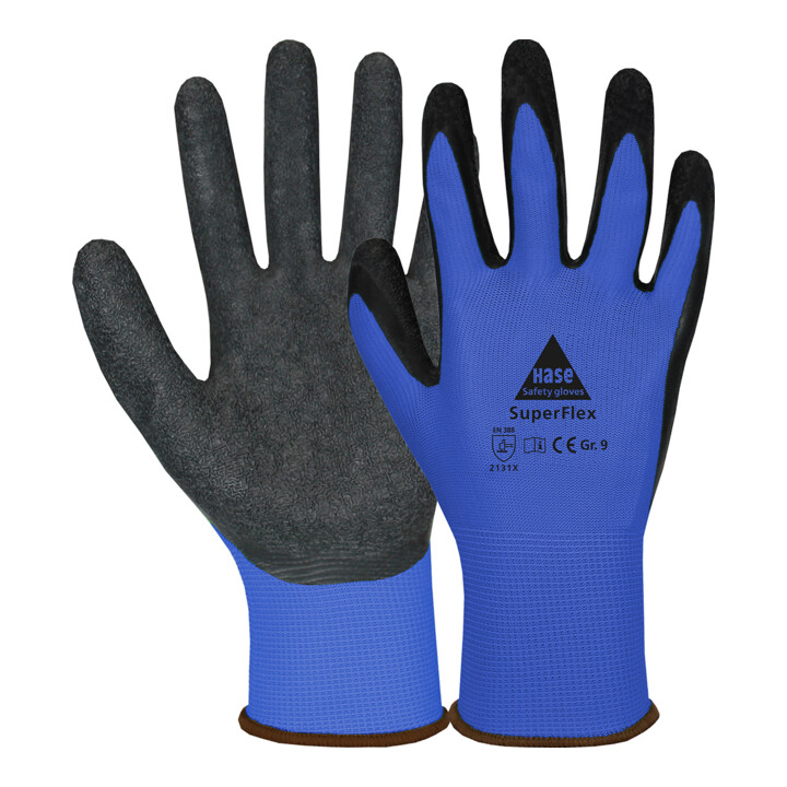 Hase Superflex Blue Gants de montage en polyester Taille 11
