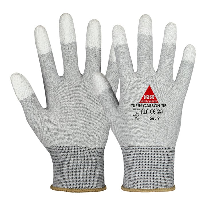 Hase Turin Carbon Tip (Esd) Montagehandschuh aus Nylon-/Carbonfeinstrick Größe 11
