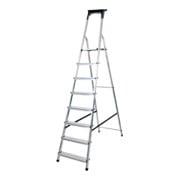 Haushaltsleiter Aluminium mit Arbeitsschale 8 Stufen Plattformhöhe 1,62m-1