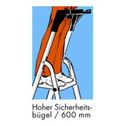 Haushaltsleiter Aluminium mit Arbeitsschale 8 Stufen Plattformhöhe 1,62m-3