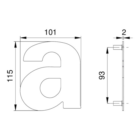 Hausnummer Buchstabe a VA ma 114mm B.101mm EDI