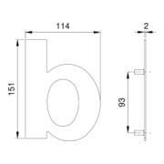 Hausnummer Lettre b VA ma 150mm L.114mm EDI-3