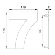Hausnummer Ziffer 7 VA ma 150mm B.119mm EDI-4