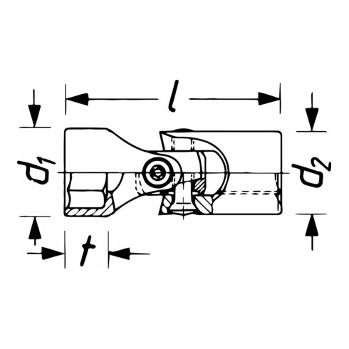 HAZET Gelenk-Steckschlüsseleinsatz 3/8" Sechskant lang
