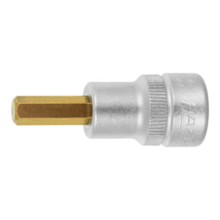 Hazet 6-kant Schraubendreher-Einsatz 3/8 Zoll, lang TiN-beschichtet, Sechskant: 7 mm