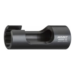 HAZET Abgassonden Einsatz 4680-7, 1/2 Zoll (12,5 mm) Doppel-Vierkant, Außen Sechskant Profil, SW 14 mm