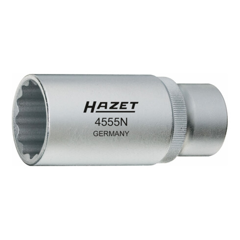 HAZET Abgassonden Einsatz 4680-8, 1/2 Zoll (12,5 mm) Doppel-Vierkant, Außen Sechskant Profil, SW 17 mm