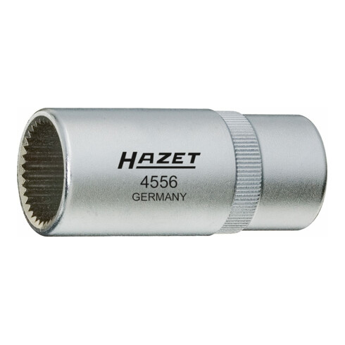 HAZET Abgassonden Einsatz 4680-9, 1/2 Zoll (12,5 mm) Doppel-Vierkant, Außen Sechskant Profil, SW 19 mm