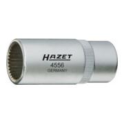 HAZET Abgassonden Einsatz 4680-9, 1/2 Zoll (12,5 mm) Doppel-Vierkant, Außen Sechskant Profil, SW 19 mm