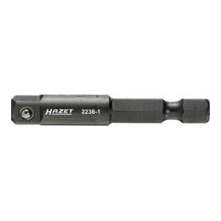 HAZET Adapter 2238-1 ∙ Zeskant massief 6,3 = (1/4 inch) ∙ Vierkant massief 6,3 mm (1/4 inch)