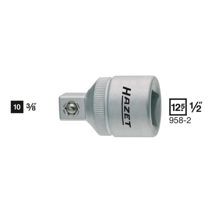 HAZET-adapter 958-2 Vierkant hol 12,5 mm (1/2") Vierkant massief 10 mm (3/8")