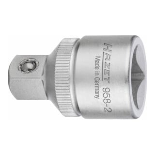 HAZET Adattatore 958-2, quadro cavo 12,5mm (1/2"), quadro pieno 10mm (3/8")