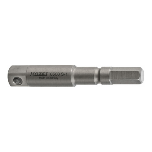 HAZET Adattatore per avvitatore ad impulso 8508S-1, Attacco esagonale, massiccio, ISO 1173-A 5,5, Attacco quadro, massiccio, 6,3mm (1/4")