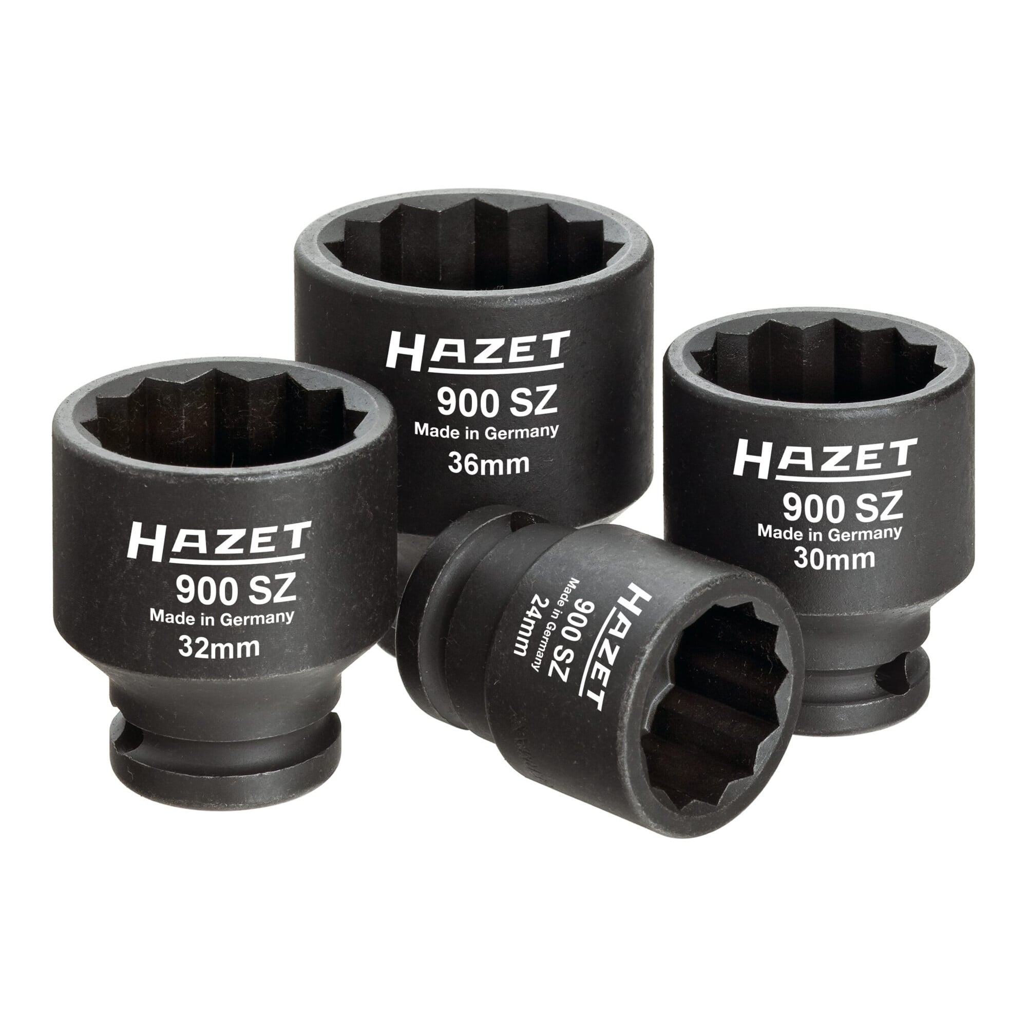 HAZET Antriebs-, Gelenk-, Achswellen-Satz 900SZ/4 Vierkant hohl 12,5 mm (1/2 Zoll) Außen-Doppel-Sechskant-Tractionsprofil 24 - 36 Anzahl Werkzeuge: 4