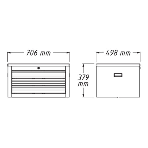 HAZET Aufsatzkoffer 177K-3 Schubladen flach: 3 x 80 x 527 x 348 mm