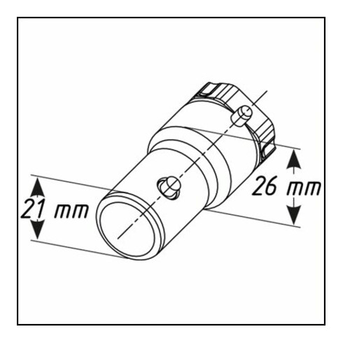 HAZET Aufsteck-Ringschlüssel 6630A-38 Rundaufnahme Durchmesser 21 / 26 mm Außen-Doppel-Sechskant Profil 38