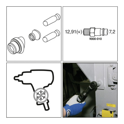 HAZET Avvitatore a cricchetto con impulsi 9022SR-1, quadro pieno da 12,5mm (1/2 pollice), meccanismo a percussione per perni ad alte prestazioni