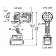 HAZET Avvitatore ad impulso a batteria 9212-1000, Coppia massima di disserraggio: 1400 Nm, Attacco quadro, massiccio, 12,5mm (1/2")-2