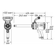 HAZET Avvitatore ad impulso Twin Turbo, asta filettata lunga 9014LGTT, Coppia massima di disserraggio: 3850 Nm, Attacco quadro, massiccio, 25mm (1 pollice), Doppia massa battente ad alte prestazioni-4