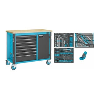 HAZET Banco da lavoro mobile 179NW-7/228, Cassetti, bassi: 6 x 81 x 522 x 398mm, Cassetti, alti: 1 x 166 x 522 x 398mm28