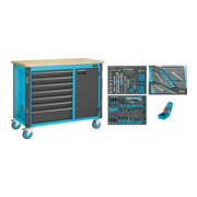 HAZET Banco da lavoro mobile 179NW-7/228, Cassetti, bassi: 6 x 81 x 522 x 398mm, Cassetti, alti: 1 x 166 x 522 x 398mm28-1