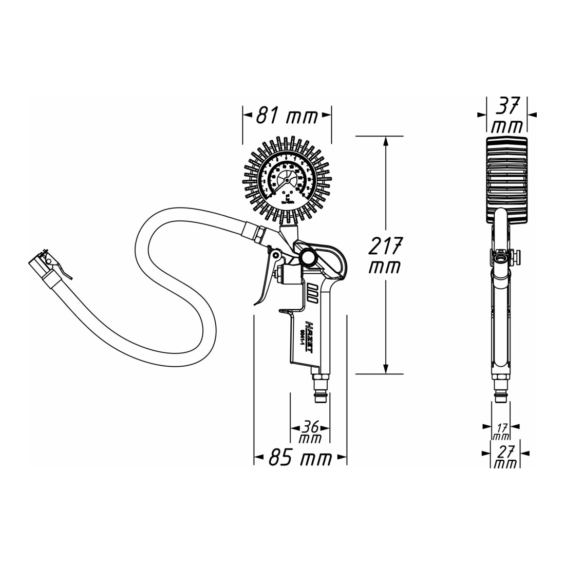 HAZET-bandenspanningsmeter 9041-1