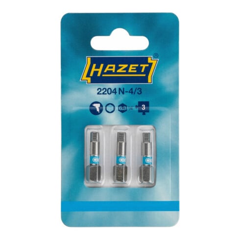 HAZET Bit 2204N-2/3, Attacco esagonale, massiccio, 6,3 (1/4"), Profilo esagonale interno, 2mm