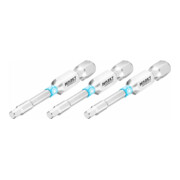 HAZET Bit 2204NSLG-3/3 ∙ Zeskant massief 6,3 = (1/4 inch) ∙ Binnen-zeskant-profiel ∙ 3 mm ∙ Aantal gereedschappen: 3