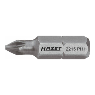 HAZET Bit 2215-PH1 Sechskant massiv 6,3 (1/4 Zoll) Kreuzschlitz Profil PH PH1