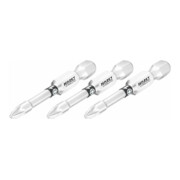 HAZET Bit 2216NSLG-PZ1/3 ∙ Zeskant massief 6,3 = (1/4 inch) ∙ Pozidriv-profiel PZ ∙ PZ1 ∙ Aantal gereedschappen: 3