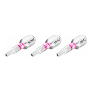 HAZET Bit 2223N-T10H/3 ∙ Zeskant massief 6,3 = (1/4 inch) ∙ Tamper resistant TX-profiel ∙ T10H ∙ Aantal gereedschappen: 3