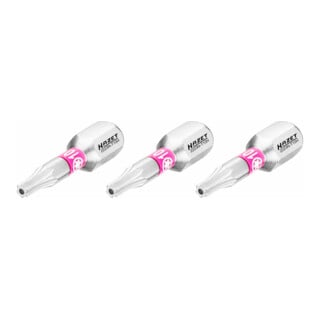 HAZET Bit 2223N-T10H/3, Sechskant massiv 6,3 (1/4 Zoll), Tamper Resistant TX Profil, T10H, Anzahl Werkzeuge: 3
