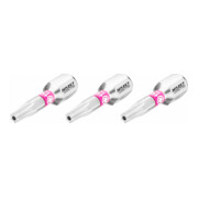 HAZET Bit 2223N-T15H/3, Sechskant massiv 6,3 (1/4 Zoll), Tamper Resistant TX Profil, T15H, Anzahl Werkzeuge: 3