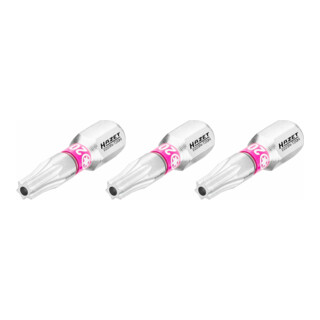 HAZET Bit 2223N-T20H/3, Sechskant massiv 6,3 (1/4 Zoll), Tamper Resistant TX Profil, T20H, Anzahl Werkzeuge: 3