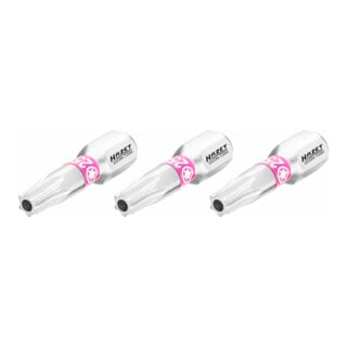 HAZET Bit 2223N-T25H/3, Sechskant massiv 6,3 (1/4 Zoll), Tamper Resistant TX Profil, T25H, Anzahl Werkzeuge: 3