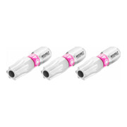 HAZET Bit 2223N-T40H/3 ∙ Zeskant massief 6,3 = (1/4 inch) ∙ Tamper resistant TORX®-profiel ∙ T40H ∙ Aantal gereedschappen: 3