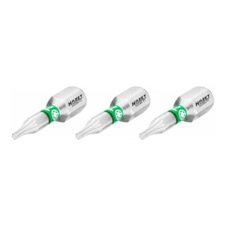 HAZET Bit 2223N-T7/3 ∙ Zeskant massief 6,3 = (1/4 inch) ∙ Binnen-TX-profiel ∙ T7 ∙ Aantal gereedschappen: 3